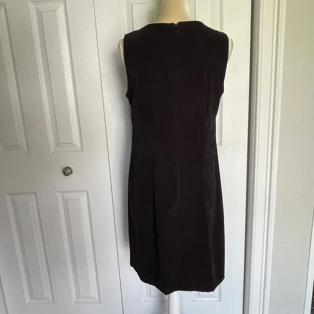 Vintage 90's Vision Apparel Black Dress Womens Size 8 Faux Suede Sleeveless - Picture 3 of 16